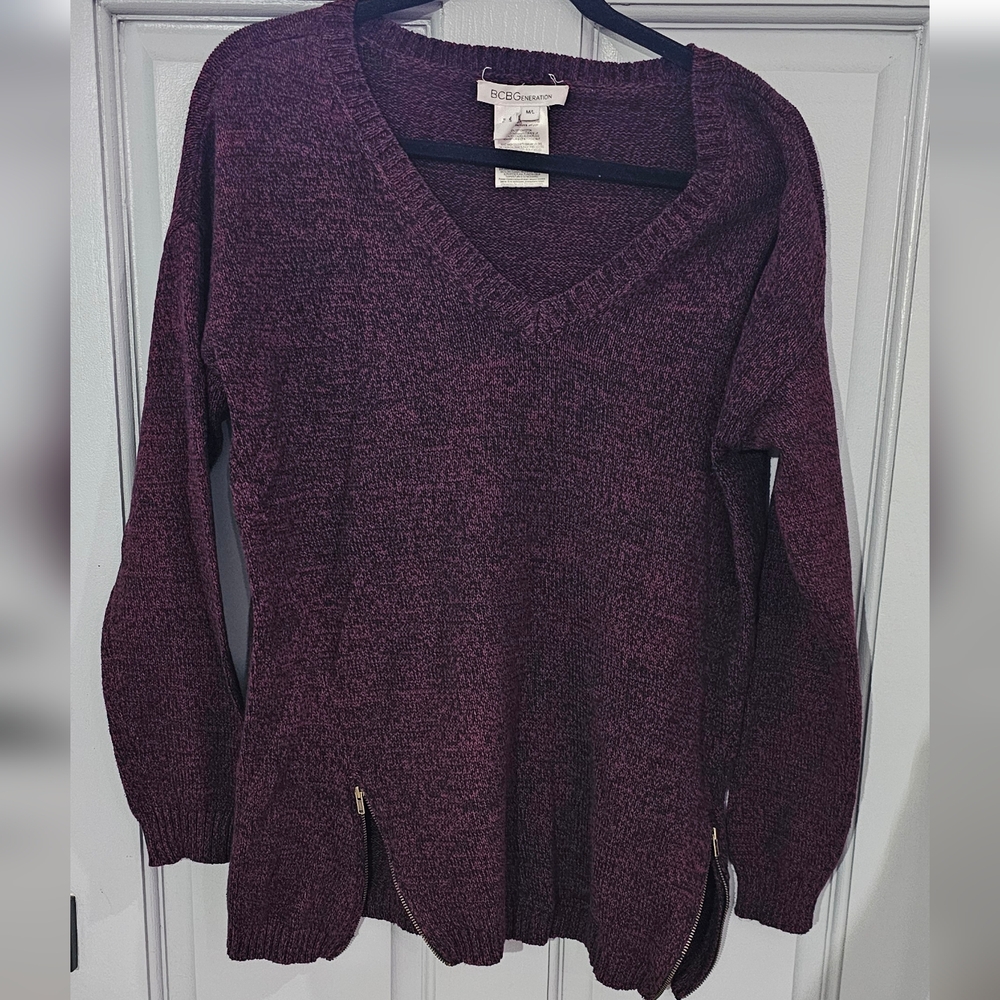 BCBGeneration Plum V-Neck Sweater
